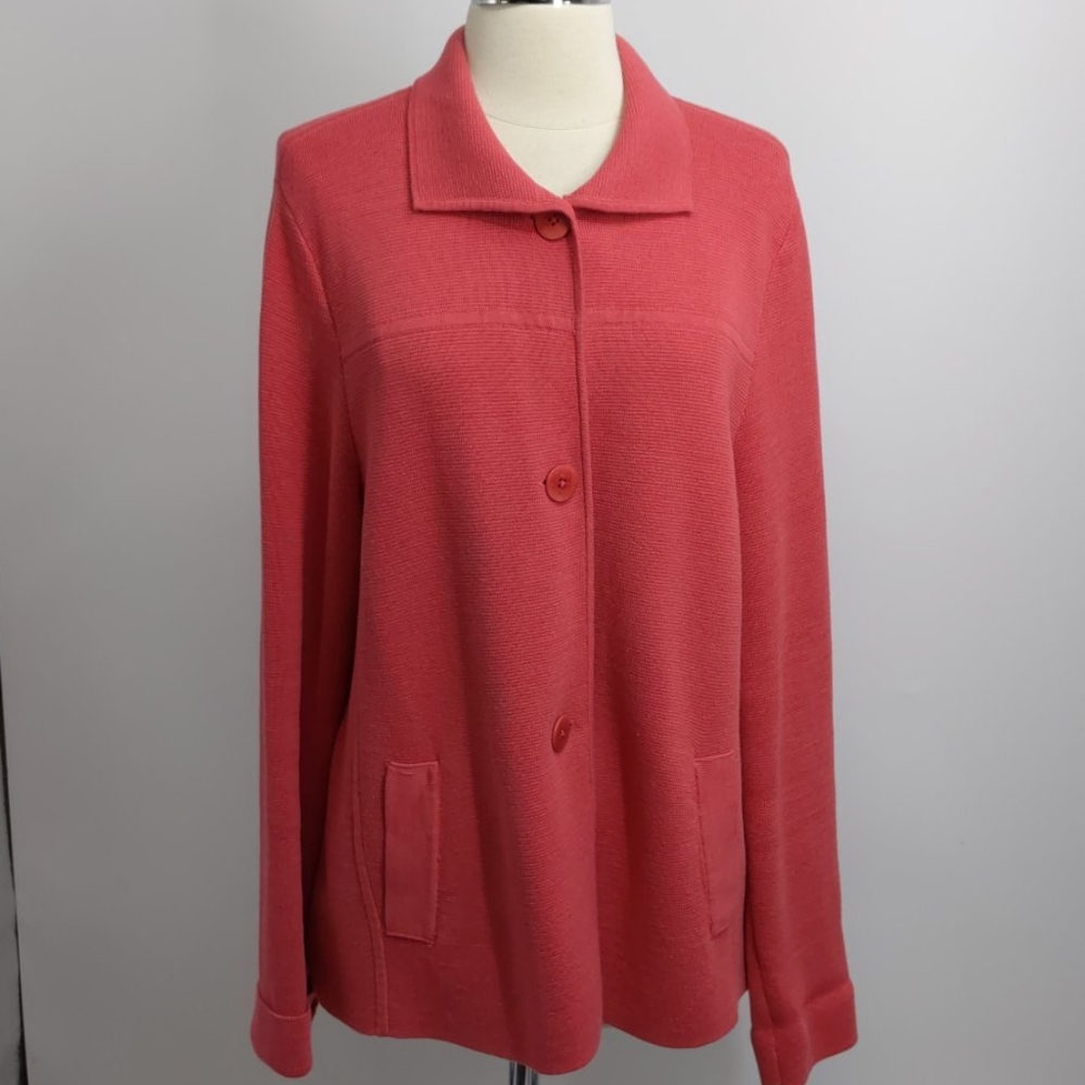 Talbot's coral knit 3-button blazer-sz XL
